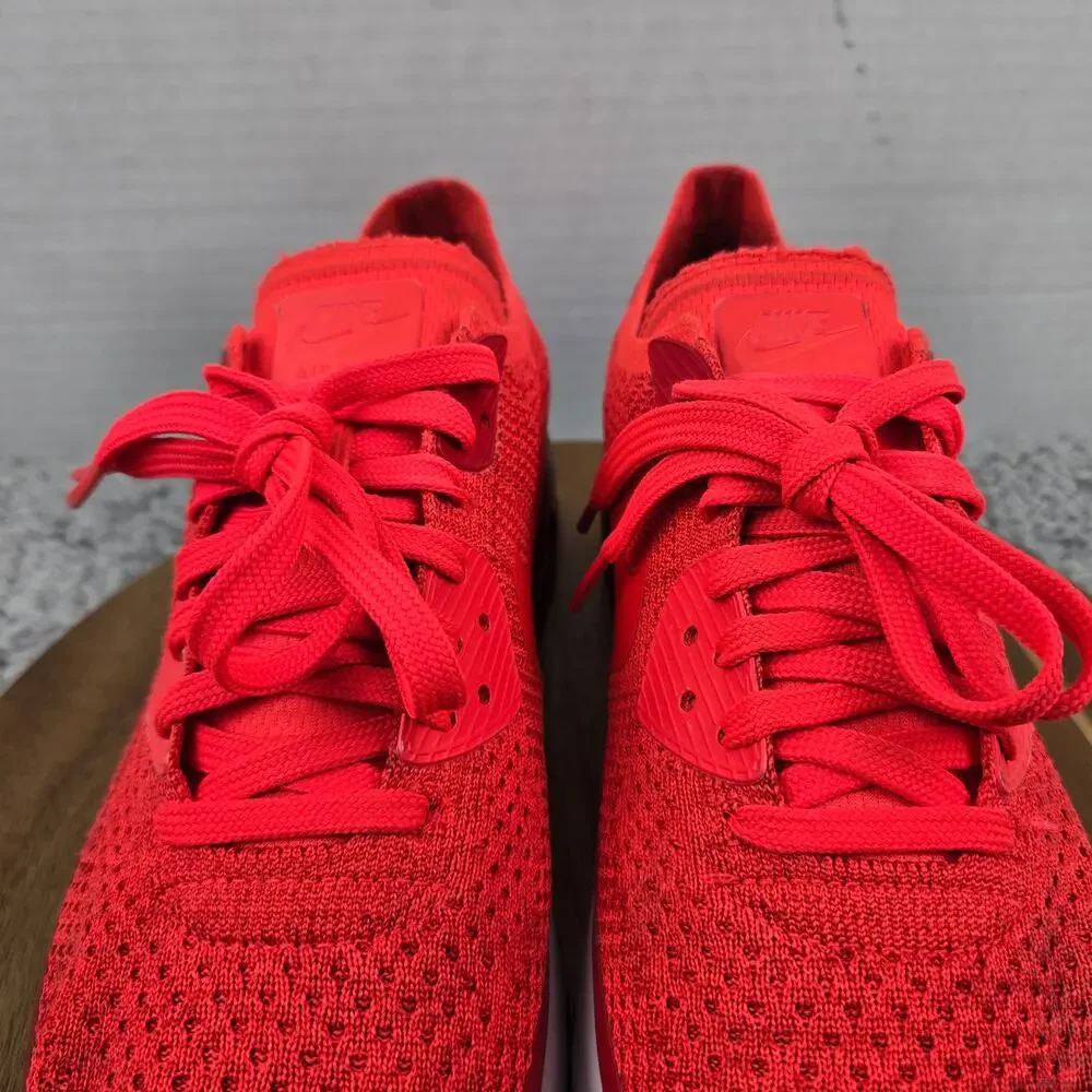 Nike Mens 9.5 Air Max 90 Ultra 2.0 Flyknit Bright Crimson Sneaker 875943-600